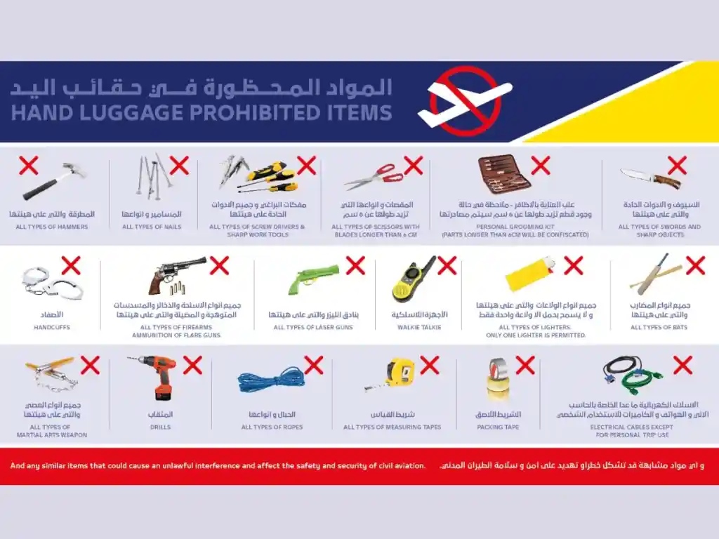 Complete List of Banned Items in Dubai Airport