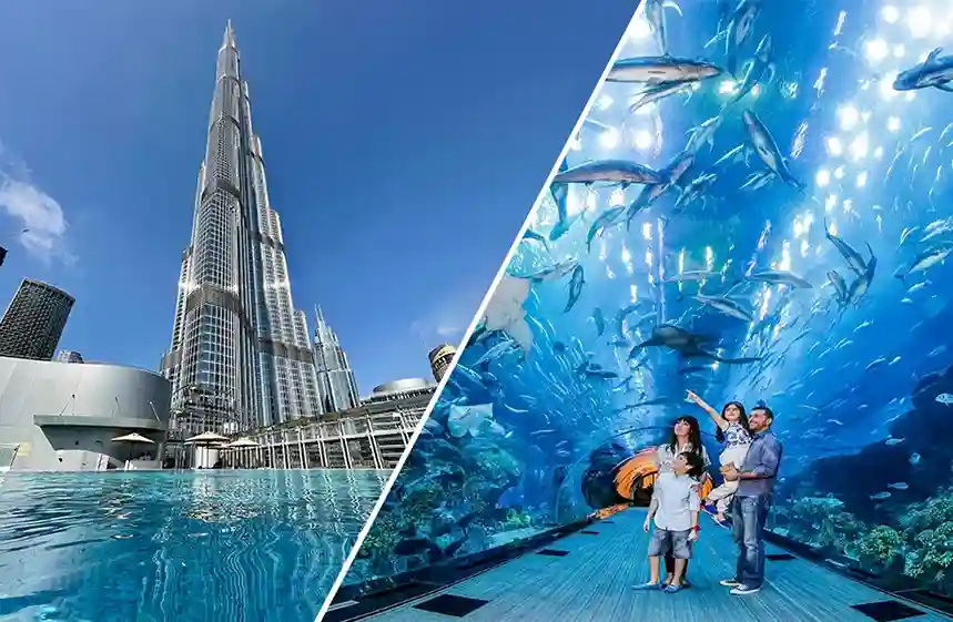 Dubai Aquarium and Burj Khalifa combo